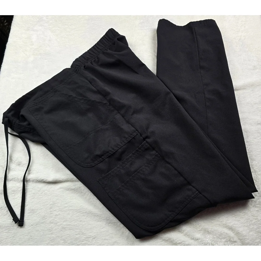Scrubstar Premium Scrubwear Black Cargo Scrub Pants Women Small WM03B117